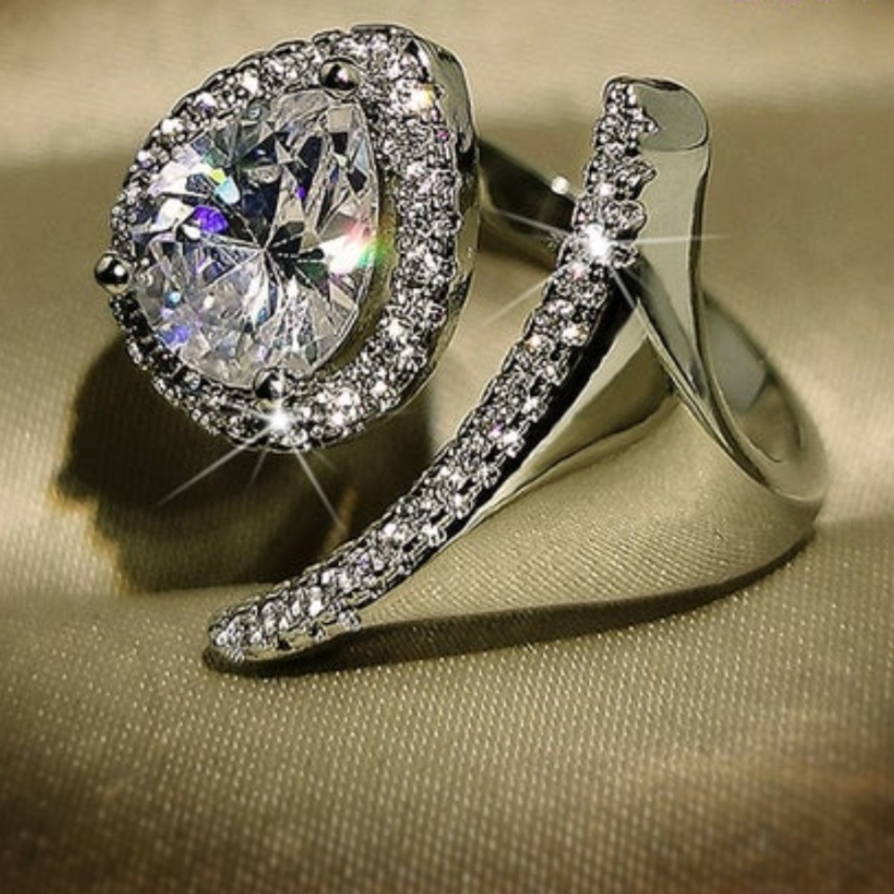 Beautiful Water Drop design ring 925 Silver - Picture 4 of 4
